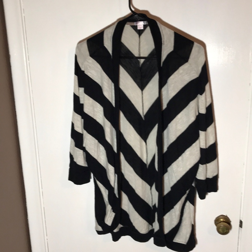 Black and cream chevron cardigan